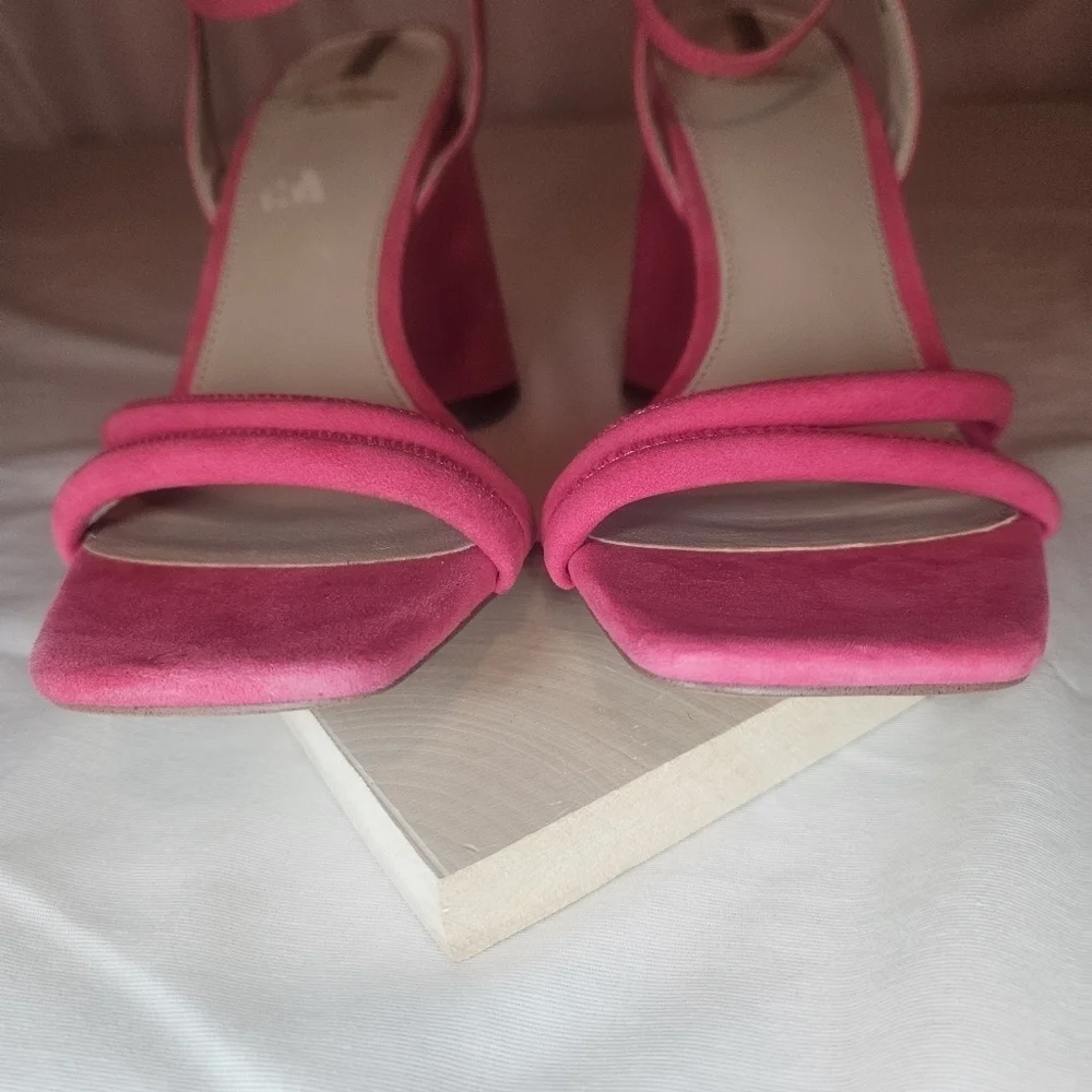 Sam Edelman Kia Fuschia Suede Heeled Sandals Retail $140 Sz 9 - Picture 12 of 16